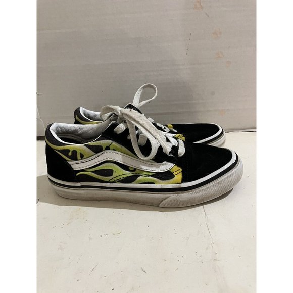 VANS Old Skool  Kids size  13.5  Black Suede  Flame Skate sneakers Shoes - Picture 5 of 8